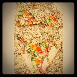 Victoria’s Secret triangle ruffle floral bikini
